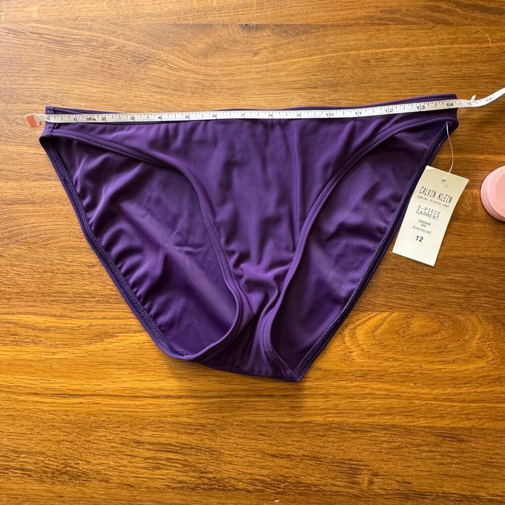 CALVIN KLEIN Tankini Swimsuit Set Womens 12 NEW Purple Two Piece Tank Bikini NWT - Picture 13 of 14